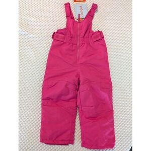 Cat & Jack Toddler Snow Bibs 2T Pink Insulated Ski Snow Pants NWT Adjustable